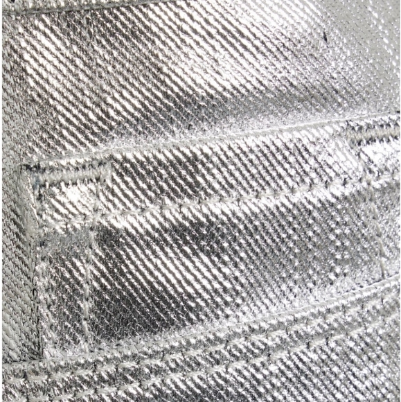 NWT FRAME jeans metallic Le Sylvie slender straight high rise jeans 30 - Picture 3 of 14